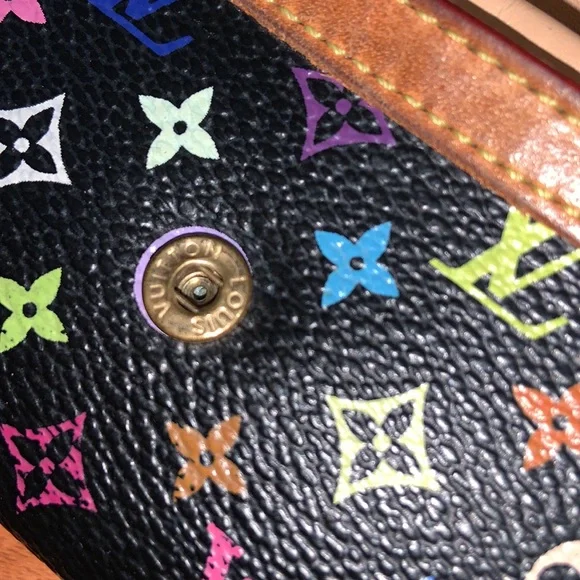 Authentic Louis Vuitton Takashi Murakami Multicolor Coin Case
